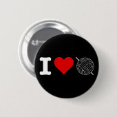 I Heart Love Crochet Ronde Button 5,7 Cm (Voorkant /achterkant)