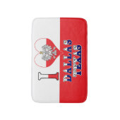 I Heart Love Dallas Texas Badmat (Voorkant Verticaal)