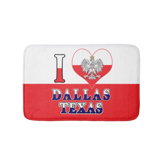 I Heart Love Dallas Texas Badmat (Voorkant)