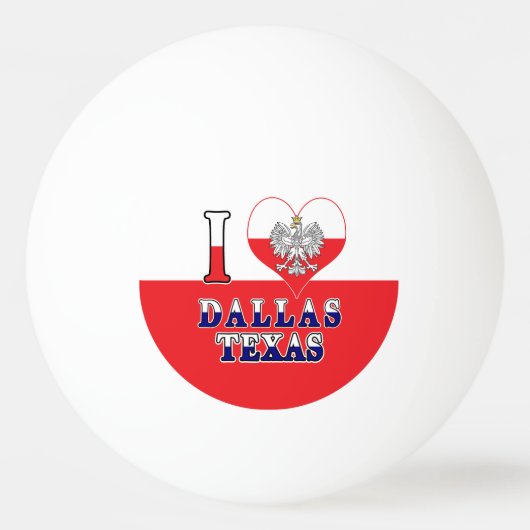 I Heart Love Dallas Texas Pingpongbal (Voorkant)