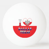 I Heart Love Dallas Texas Pingpongbal (Achterkant)