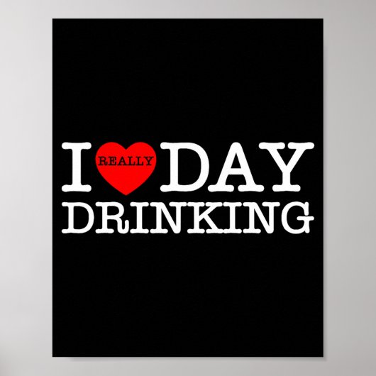 I Heart Love Day Drinking Party Funny Barbecue Fam Poster (Voorkant)