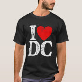 I Heart Love DC Washington DC Verdrietig Souvenir T-shirt (Voorkant)