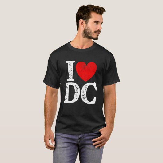I Heart Love DC Washington DC Verdrietig Souvenir T-shirt (Voorkant volledig)