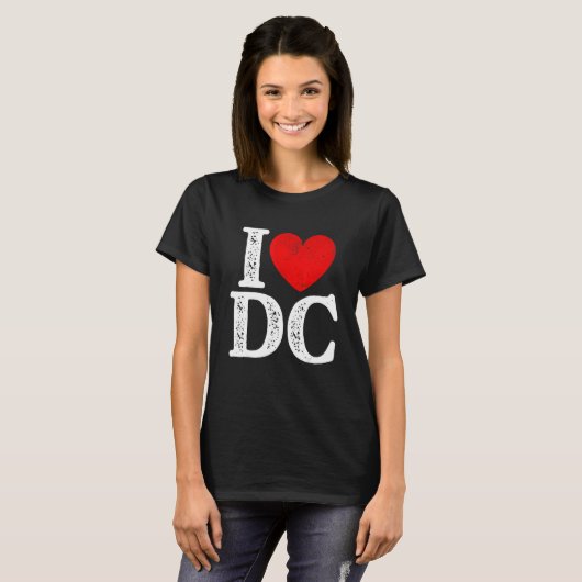 I Heart Love DC Washington DC Verdrietig Souvenir T-shirt (Voorkant volledig)