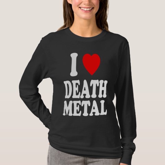 I Heart Love Death Metal Music Rock Moshpit Hardco T-shirt (Voorkant)