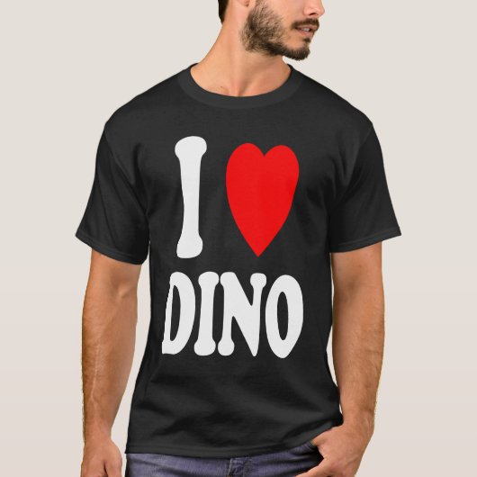 I Heart Love Dino Cute Matching Couple Echtgenote T-shirt (Voorkant)