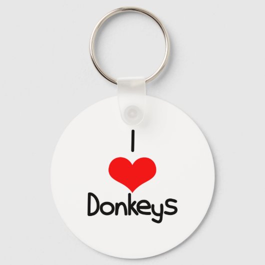 I Heart (Love) Donkeys Sleutelhanger (Voorkant)