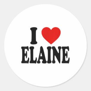 I Heart Love Elaine _1 Ronde Sticker