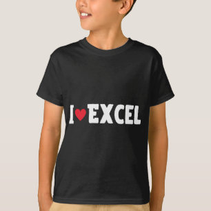 I Heart Love Excel Data Spreadsheet Liefhebber T-shirt