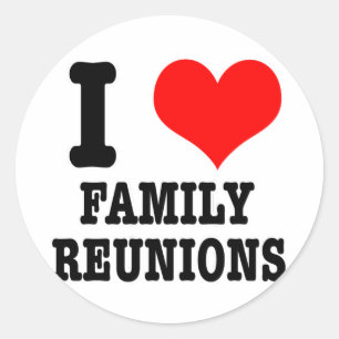 I HEART (LOVE) FAMILIE REUNIONS RONDE STICKER