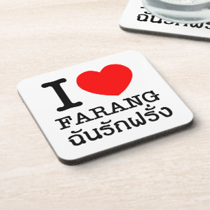 I Heart (Love) Farang Bier Onderzetter