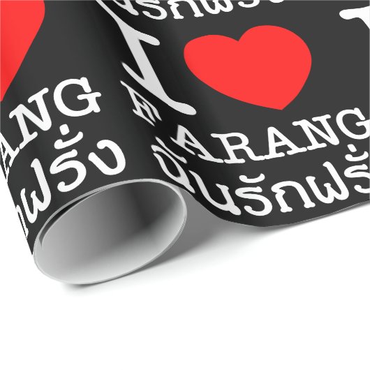 I Heart (Love) Farang Cadeaupapier (Rol Hoek)