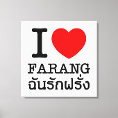 I Heart (Love) Farang Canvas Afdruk (Voorkant)