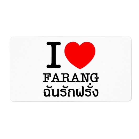 I Heart (Love) Farang Etiket (Voorkant)
