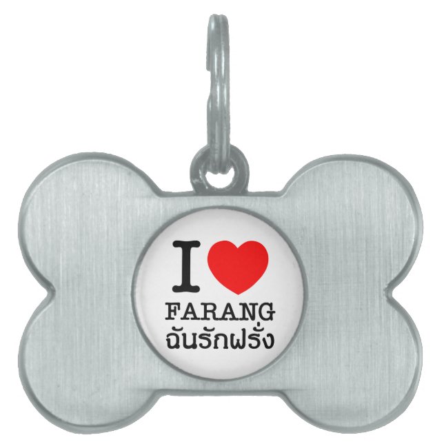 I Heart (Love) Farang Huisdieren Naamplaatje (voorkant)