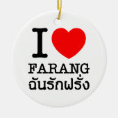 I Heart (Love) Farang Keramisch Ornament (Voorkant)