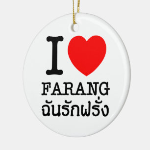 I Heart (Love) Farang Keramisch Ornament