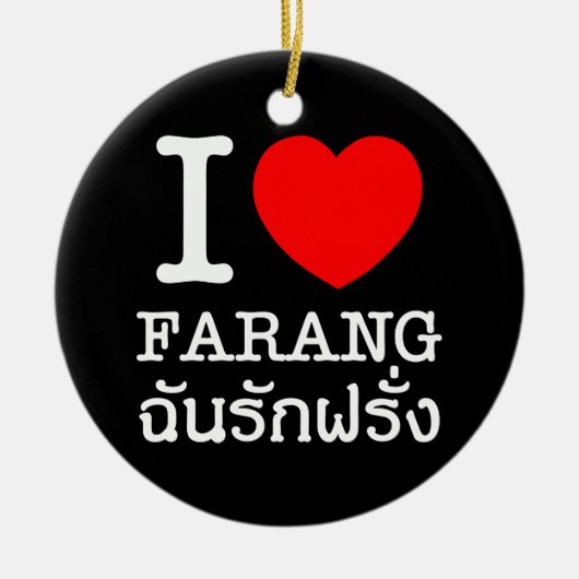 I Heart (Love) Farang Keramisch Ornament (Voorkant)
