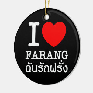 I Heart (Love) Farang Keramisch Ornament