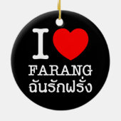 I Heart (Love) Farang Keramisch Ornament (Achterkant)