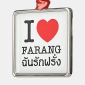 I Heart (Love) Farang Metalen Ornament (Links)