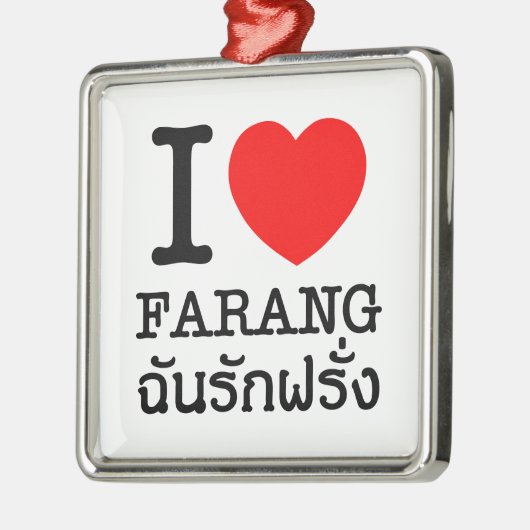 I Heart (Love) Farang Metalen Ornament (Links)