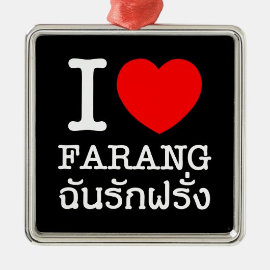 I Heart (Love) Farang Metalen Ornament (Voorkant)