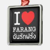 I Heart (Love) Farang Metalen Ornament (Links)