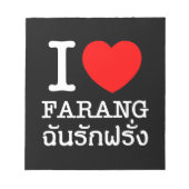 I Heart (Love) Farang Notitieblok (Voorkant)