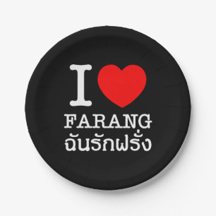 I Heart (Love) Farang Papieren Bordje