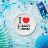 I Heart (Love) Farang Papieren Bordje (Feest)