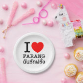 I Heart (Love) Farang Papieren Bordje (Feest)