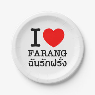 I Heart (Love) Farang Papieren Bordje