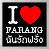 I Heart (Love) Farang Poster (Voorkant)