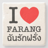 I Heart (Love) Farang Stenen Onderzetter (Voorkant)