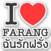 I Heart (Love) Farang Sticker (Voorkant)