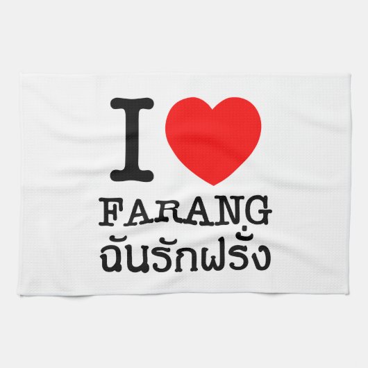 I Heart (Love) Farang Theedoek (Horizontaal)