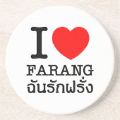 I Heart (Love) Farang Zandsteen Onderzetter (Voorkant)