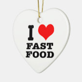 I HEART (LOVE) fast food Keramisch Ornament (Links)