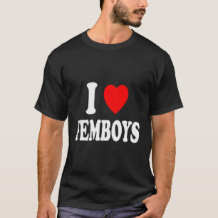 I Heart (Love) Femboys Vrouwelijk Mannelijk Cisgen T-shirt