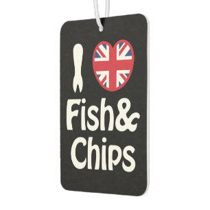 I Heart [Love] Fish & Chips Air Freshener Luchtverfrisser