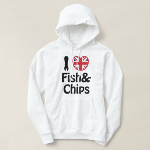 I Heart [Love] Fish & Chips Hoodie