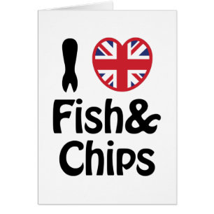 I Heart [Love] Fish & Chips Kaart