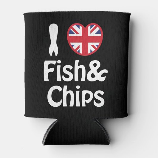 I Heart [Love] Fish & Chips Koelbox Blikjeskoeler (Voorkant)