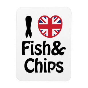 I Heart [Love] Fish & Chips Magneet