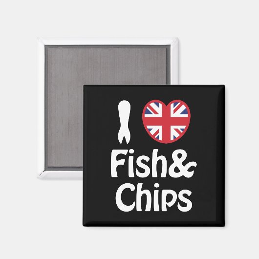 I Heart [Love] Fish & Chips Magneet (Voorkant / Achterkant)