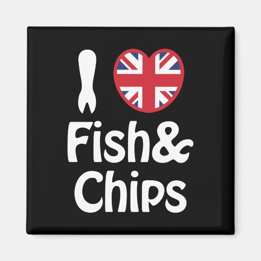 I Heart [Love] Fish & Chips Magneet (Voorkant)