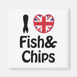 I Heart [Love] Fish & Chips Magneet