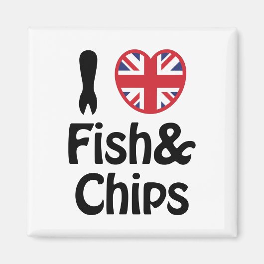 I Heart [Love] Fish & Chips Magneet (Voorkant)